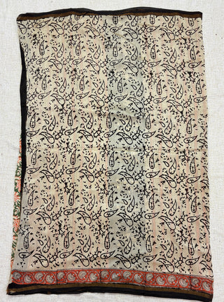Cream Half-and-Half Chanderi Silk Saree with Unstitched Blouse Piece (Lining Included)