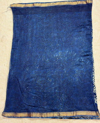 Vanaspati Ajrakh Maheshwari Silk Saree with Unstitched Blouse Piece (Lining Included)(No Chemical Dyes)