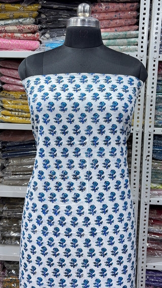 Handblock Cotton Suit Material with Cotton Dupatta