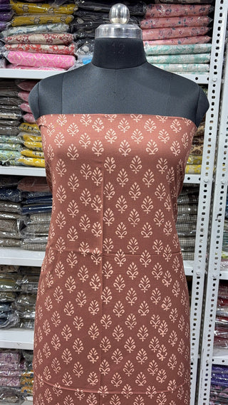 Cotton Block Print Office Wear Suit fabric with Kota Doria Dupatta