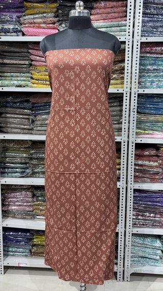 Cotton Block Print Office Wear Suit fabric with Kota Doria Dupatta