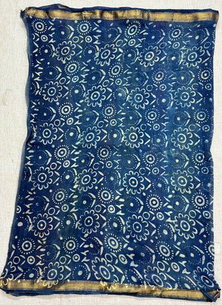 Vanaspati Ajrakh Maheshwari Silk Saree with Unstitched Blouse Piece(Lining Included) (No Chemical Dyes)