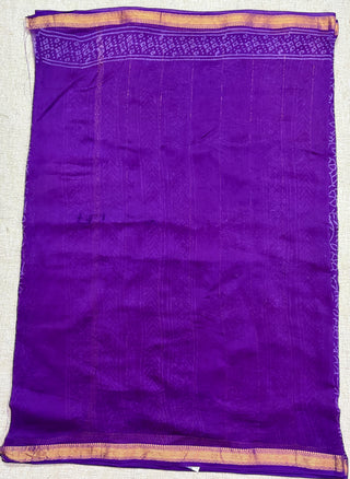 Handblock Maheshwari Silk Saree with Unstitched Blouse Piece (Lining Included)