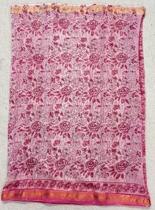 Maheshwari Silk Saree with Unstitched Blouse Piece (Lining Included)