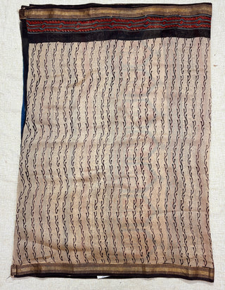 Premium Blue Maheshwari Silk Saree with Unstitched Blouse Piece (Lining Included)