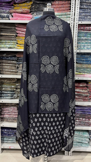 Handblock Cotton Suit Material with Cotton Dupatta