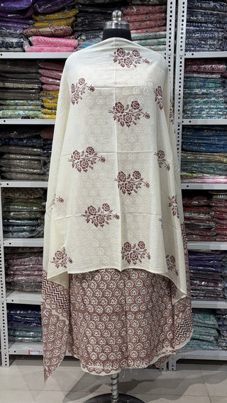 Handblock Cotton Suit Material with Cotton Dupatta