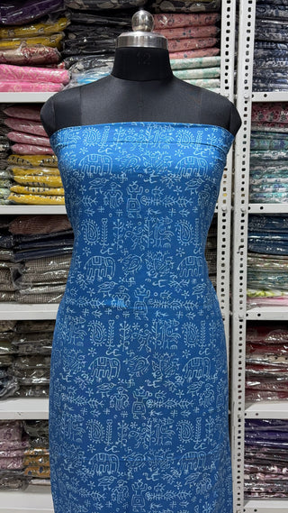 Handblock Cotton Suit Material with Cotton Dupatta
