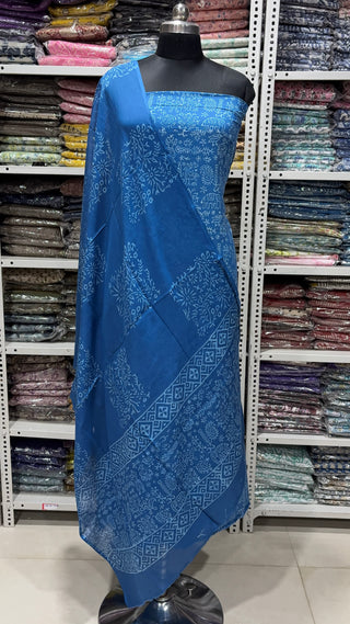 Handblock Cotton Suit Material with Cotton Dupatta