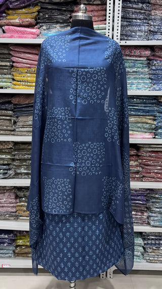 Handblock Cotton Suit Material with Cotton Dupatta
