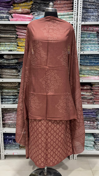 Handblock Cotton Suit Material with Cotton Dupatta