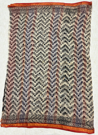 Handblock Print Kota Doria Cotton Saree with Zari border and Unstitched Blouse Piece(Lining Included)