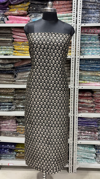 Handblock Chanderi Suit Material with Chanderi Dupatta(Lining Included)