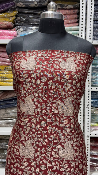 Handblock Chanderi Suit Material with Chanderi Dupatta(Lining Included)