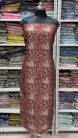 Handblock Chanderi Suit Material with Chanderi Dupatta(Lining Included)