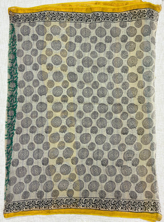 Hand Block Print Kota Doria Cotton Saree with Zari border and Unstitched Blouse Piece(Lining Included)