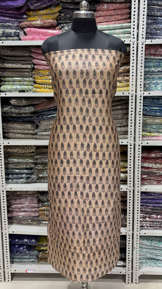 Handblock Chanderi Suit Material with Chanderi Dupatta(Lining Included)