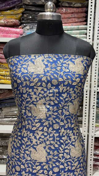 Handblock Chanderi Suit Material with Chanderi Dupatta(Lining Included)