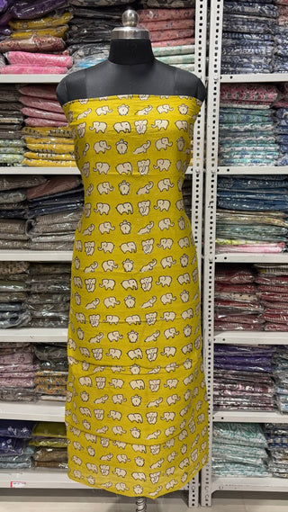 Handblock Chanderi Suit Material with Chanderi Dupatta(Lining Included)