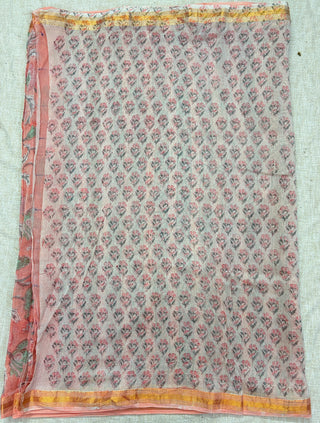 Maheshwari Silk Saree with Unstitched Blouse Piece (Lining Included)