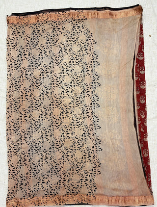 Handblock Maheshwari Silk Saree with Unstitched Blouse Piece (Lining Included)