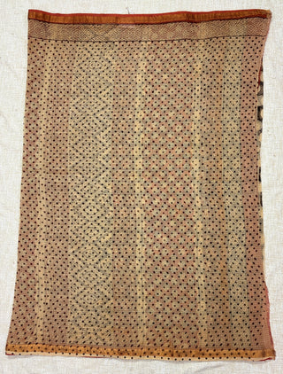 Handblock Print Kota Doria Cotton Saree with Zari border and Unstitched Blouse Piece(Lining Included)