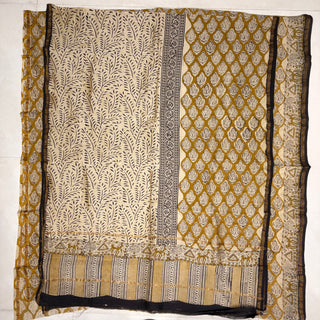 Handblock Chanderi Suit Material with Chanderi Dupatta(Lining Included)