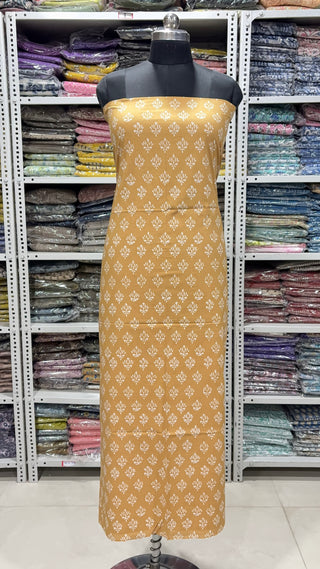 Cotton Handblock Office Wear Suit fabric with Kota Doria Dupatta