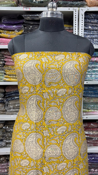 Handblock Chanderi Suit Material with Chanderi Dupatta(Lining Included)