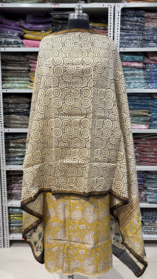 Handblock Chanderi Suit Material with Chanderi Dupatta(Lining Included)