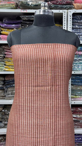 Handblock Chanderi Suit Material with Chanderi Dupatta(Lining Included)