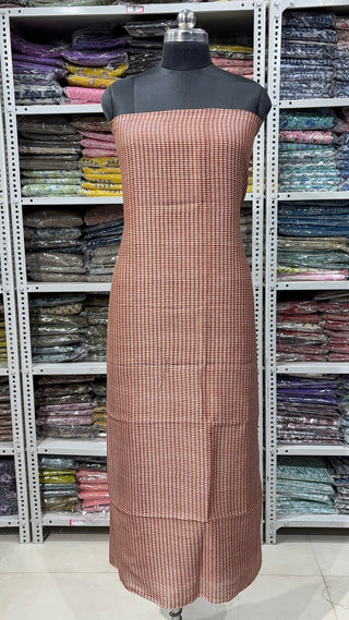 Handblock Chanderi Suit Material with Chanderi Dupatta(Lining Included)