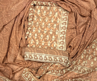 Handblock Cotton Suit Material with Cotton Dupatta
