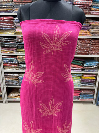 Pink Hand block kota doria suit set for office wear (with extra lining included) (#2276)