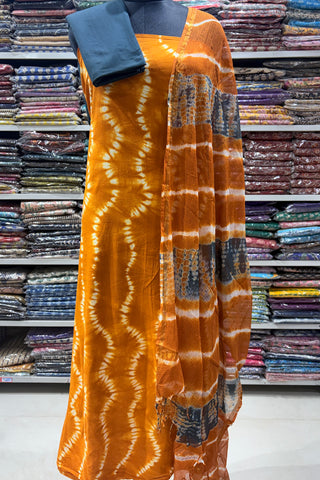 Cotton Handblock Office Wear Suit fabric with Kota Doria Dupatta