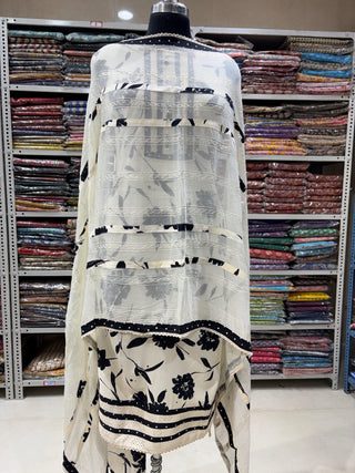 Style Cotton Office Wear Suit Fabric with Chiffon embroidery dupatta