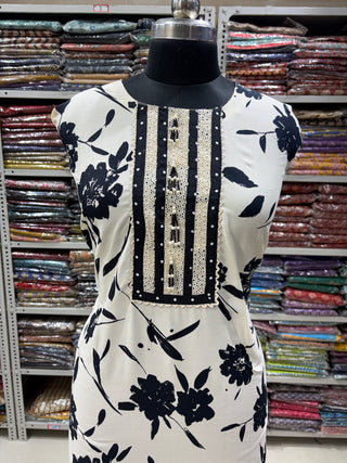 Style Cotton Office Wear Suit Fabric with Chiffon embroidery dupatta