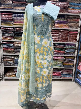 Cotton Party Wear Suit Fabric with cotton dupatta 000729
