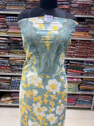 Cotton Party Wear Suit Fabric with cotton dupatta 000729