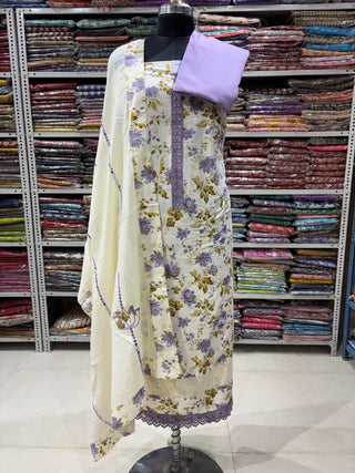 Mauve Color Office Wear Suit Dress Material fabric with cotton dupatta 000519