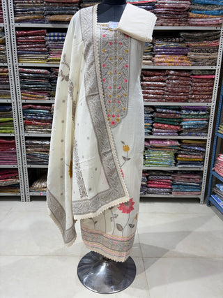 Cotton Office Wear Suit Fabric with Cotton dupatta (with extra lining included)  000705