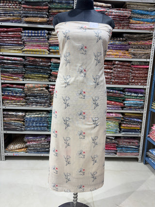 Beige Color Office Wear Suit fabric with Chiffon Dupatta (with extra lining included) 000475