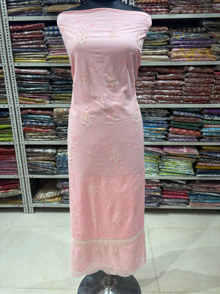 Premium Cotton Pink Embroidery Office Wear Suit 000639