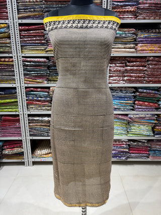 Handblock Chanderi Suit Material with Chanderi Dupatta(Lining Included) 2284