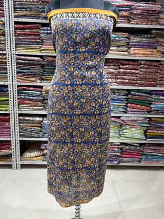 Handblock Chanderi Suit Material with Chanderi Dupatta(Lining Included) 2288