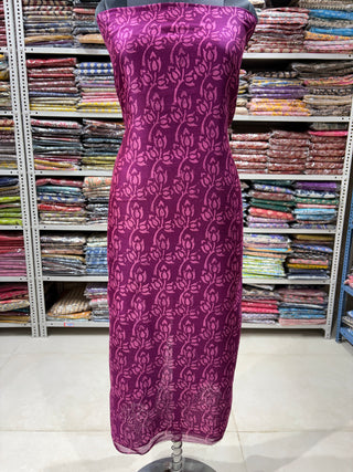 Handblock Chanderi Suit Material with Chanderi Dupatta(Lining Included) 2289