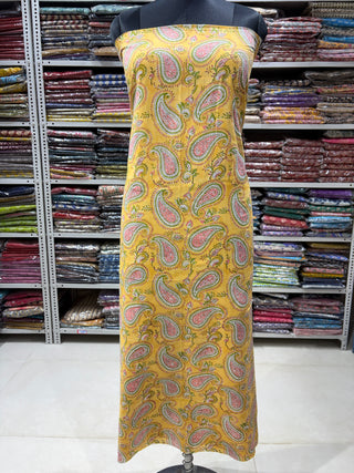 Premium Cotton Block Print Office Wear Suit fabric with Kota Doria Dupatta (44 inch width) and Heavy Bottom