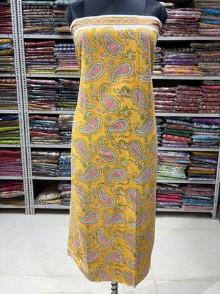 Premium Cotton Block Print Office Wear Suit fabric with Kota Doria Dupatta (44 inch width) and Heavy Bottom