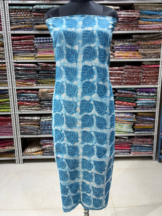 Handblock Chanderi Suit Material with Chanderi Dupatta(Lining Included)