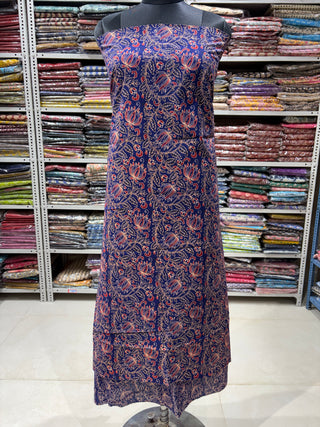 Handblock Cotton Suit Material with Cotton Dupatta